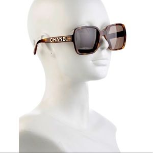 CHANEL Square Tortoise Sunglasses